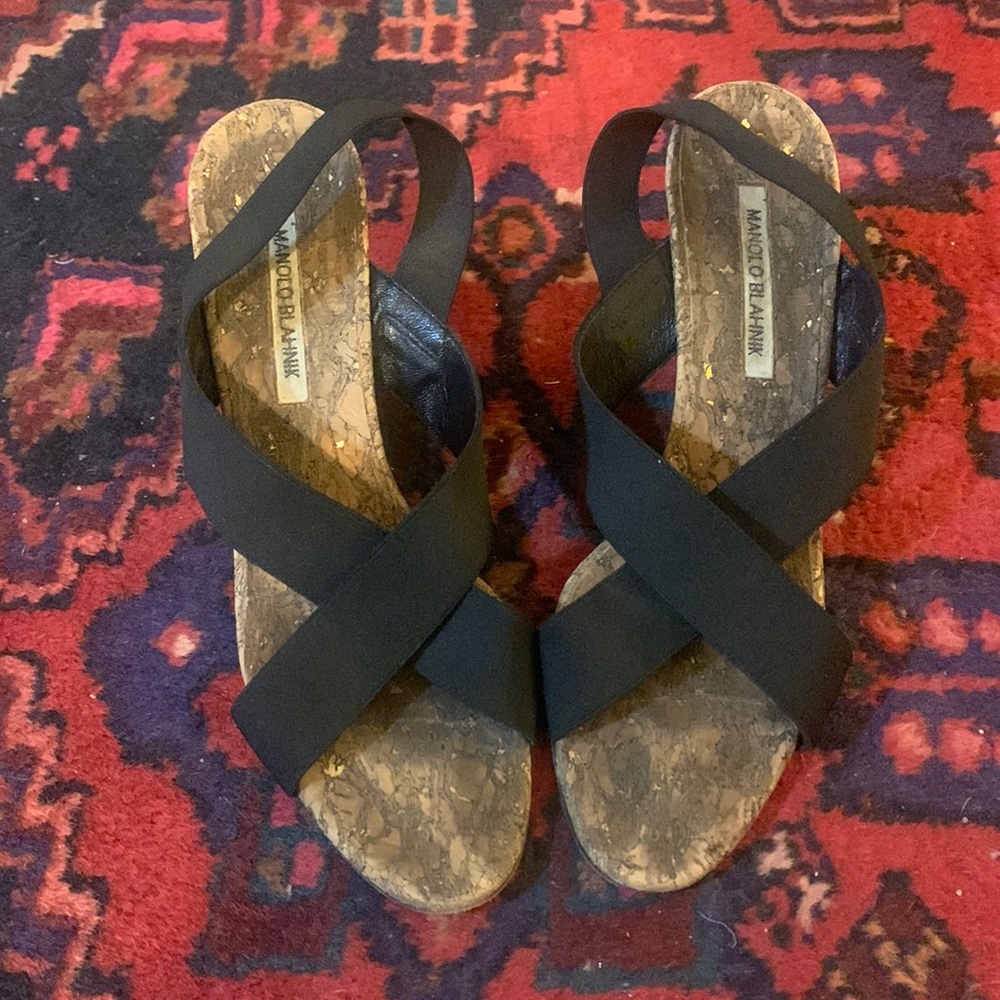 Manolo Blahnik  Strappy Wedges | 39.5